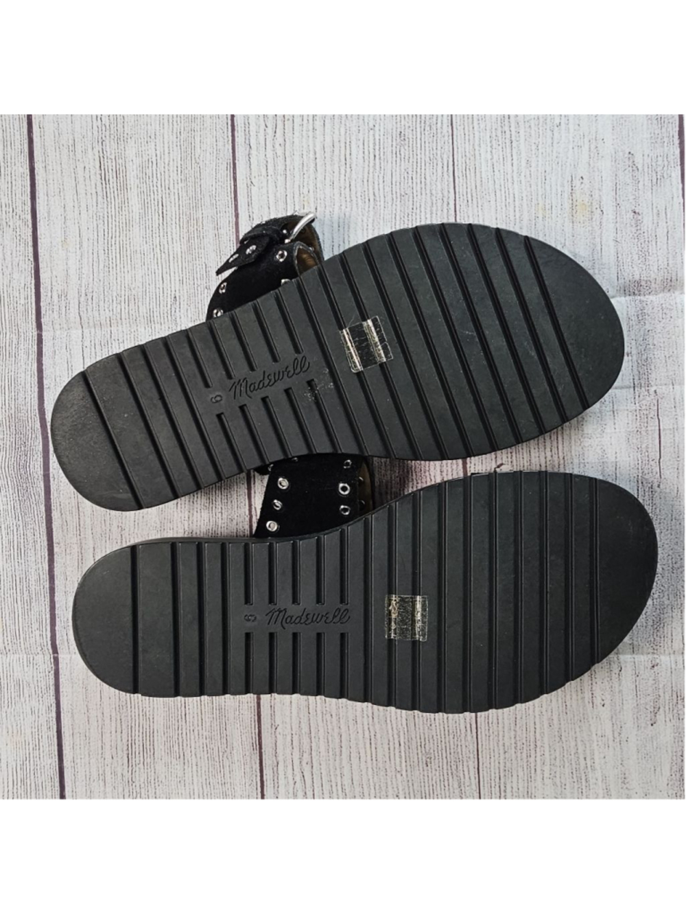Madewell sz 9 black chunky buckle sandals - Picture 3 of 6